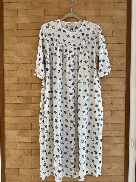 TSUHARU ツハル貝殻柄 総刺繍ロングワンピース 前開き