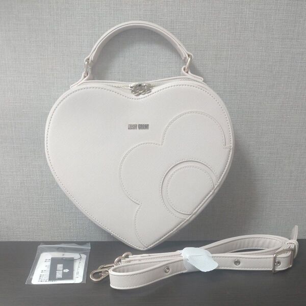 MARY QUANT ハートダイカット 2way ショルダーバッグ ホワイト