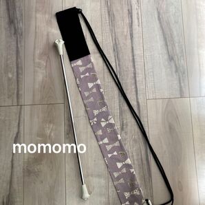 バトントワリングスティックケース◯お気に入りシリーズリボン柄パープル◯ホルダー長めサイズ