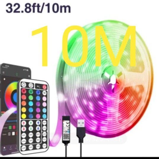 LEDテープライト 10m リモコン付属 RGB USB電源