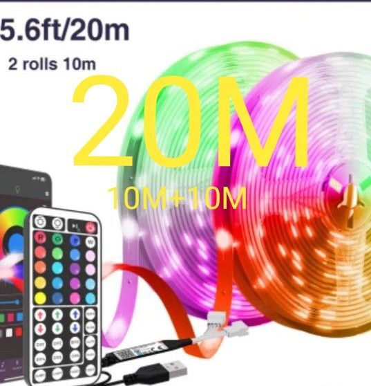 LEDテープライト 20M(10m+10m) リモコン付属 間接照明