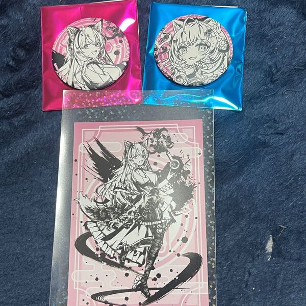 博衣こより 墨彩の宴 缶バッジ2種 ブロマイド