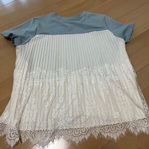 バックプリーツ半袖Tシャツ M-L