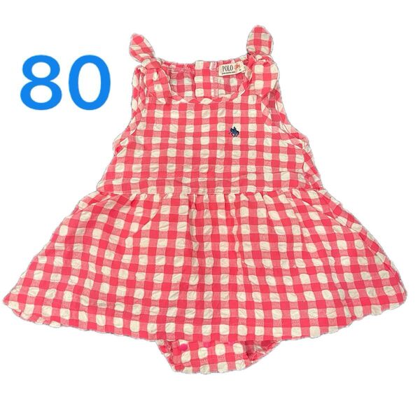 ポロベビー POLO Baby ベビー ワンピース ロンパース ピンク チェック ノースリーブ 80
