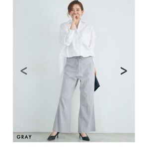 ベースメントオンライン ニットフレアパンツSP グレー