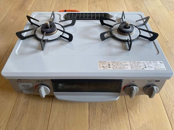 Rinnai リンナイ ガスコンロ プロパン 2口 据置 水無し片面焼き 魚屋焼き グリル ホース付き 魚焼きグリル未使用