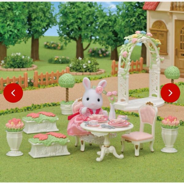 シルバニア ローズガーデンティパーティーセット しろウサギの女の子 ラデュレでティータイム 廃盤 ? レア