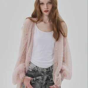 thetoe Parasol kid mohair cardigan ピンク S