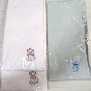 【新品 3枚セット】ティズニー タオルハンカチ 刺繍 マリーちゃん スティッチ