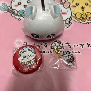 ちいかわ レストラン 缶バッジ チャーム 貯金箱 モモンガ セット