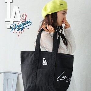 【未使用品】MLBロサンゼルス・ドジャース●BIGキャンバス・トートバック●黒
