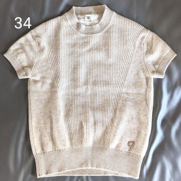 【タグ付き未使用品・サイズ34】●HERMES エルメス ●半袖ニット23SS ●素材・カシミヤ100%●正規品 半袖 ニット