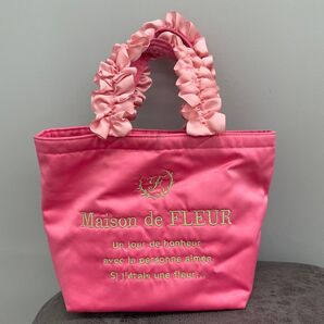 フリルトートバッグ Maison de fluer ピンク