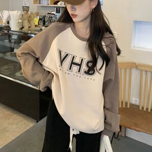 ストリート ラグランTシャツ 長袖 ロングスリーブ ブラウン