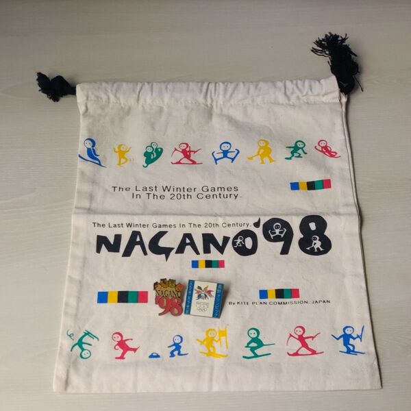 1998 長野オリンピック 巾着 ピンバッジ2つ