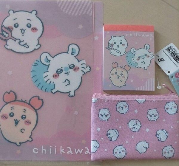 ちいかわ モモンガ キャンドゥ クリアファイル コインケース メモ帳