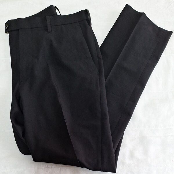 ユニクロ(UNIQLO) 感動パンツ ウールライク メンズ W85×76cm ブラック 替えボタン付き