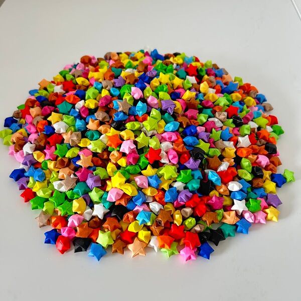ラッキースター マルチカラー 3000個 大量 まとめ売り 折り紙 ハンドメイド