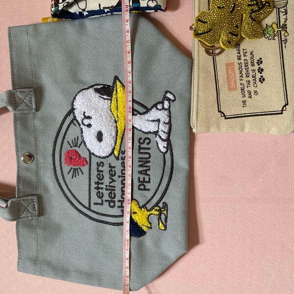 スヌーピー デニムバックマルチケース*通帳入れ*ポーチ*トート*手提げ*SNOOPY* PEANUTS