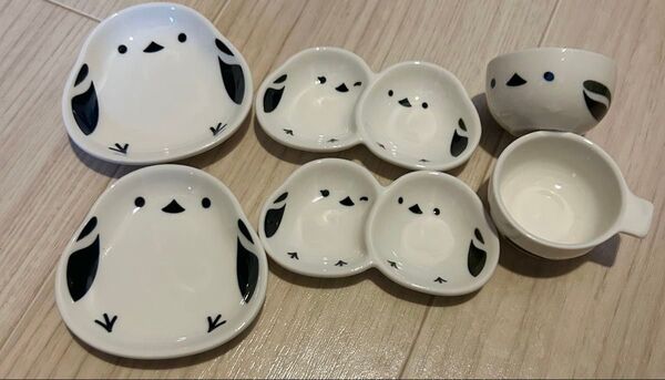 【SALE】シマエナガ 小皿 プレート 食器6点 ラスト1点セット