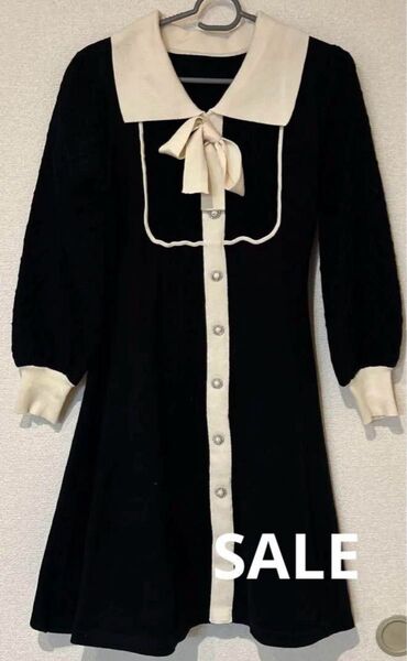 【未使用美品】ニットワンピース リボン付き シンシアローリーお好きな方にオススメ