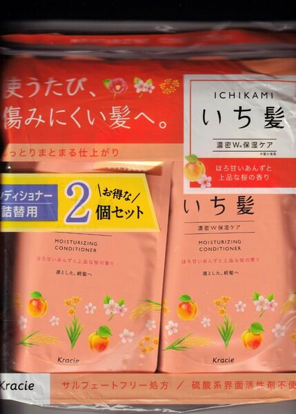 いち髪 濃密W保湿ケア コンディショナー 詰替用 2個セット