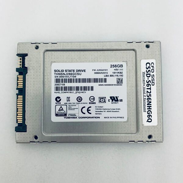 TOSHIBA SATA SSD 256GB 型番:THNSNJ256GCSU 中古品