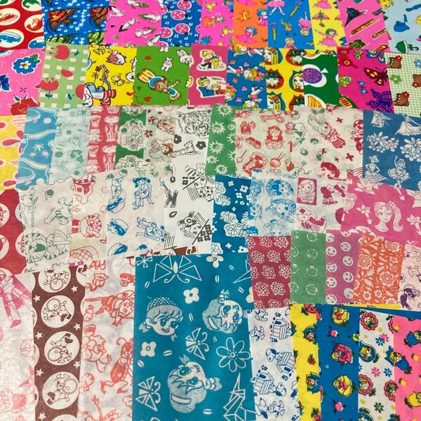【昭和レトロ】駄菓子屋千代紙55枚⑦折り紙おりがみヴィンテージ当時物
