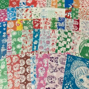 ラスト【昭和レトロ】駄菓子屋サラサ千代紙50枚 折り紙おりがみ当時物