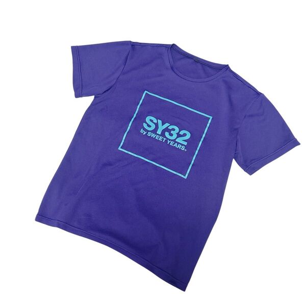 美品 SY32bySWEETYEARSロゴプリント tシャツ パープル スポーツ