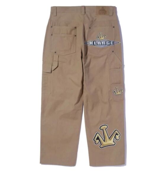 新品XLARGE CROWN PAINTER PANTS エクストララージ クラウンペインターパンツワークパンツチノパンベージュ