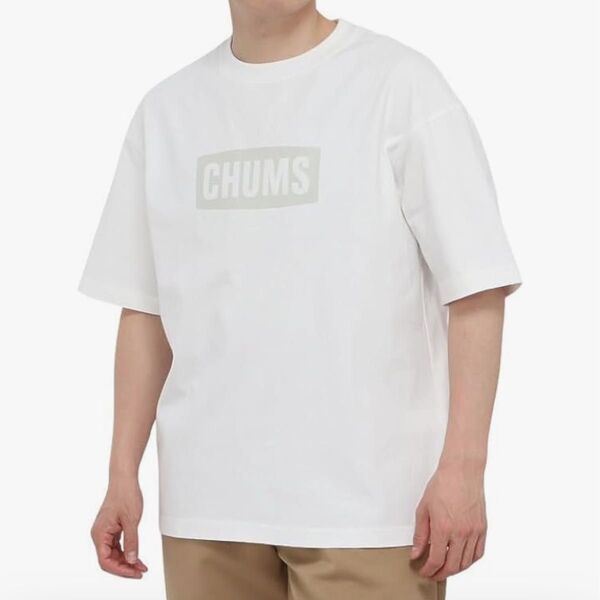 新品チャムスCHUMS XXLサイズ半袖TシャツTシャツ Heavy Weight Logo ヘビーウェイトオーバーサイズホワイト