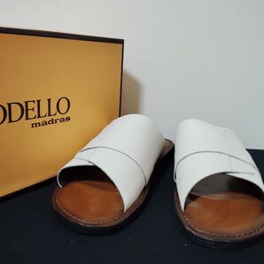 新品MadrasMODELLO26cm〜26.5cmCOVEROSS 加工シリーズ メンズレザーサンダルマドラス本革本皮ホワイト白