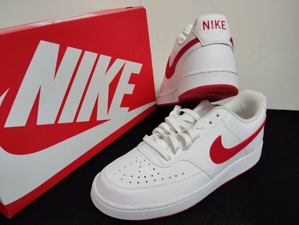 新品27.5cmナイキコートビジョンホワイトレッド白赤COURTVISIONエアフォース1AF1好きにNIKEメンズ
