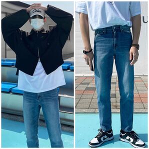 韓国ブランド asclo デニム +5cm Hidden Banding Blue Washing Denim ZARA