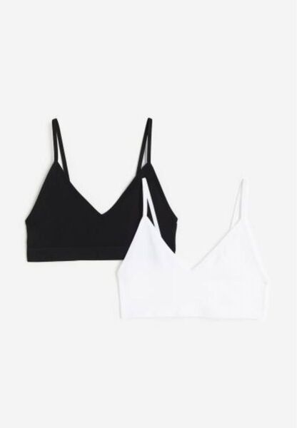 H&M シームレスショートトップス 2枚セット 145/150㎝