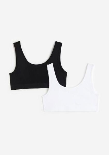 H&M シームレスショートトップス 2枚セット145/150㎝