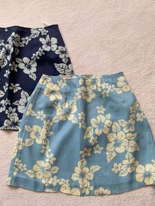  can two * skirt 3 point set floral print hibiscus CANTWO flower botanikaru pattern 