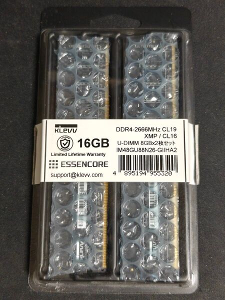 KLEVV DDR4 2666MHz 16GB(8GB×2) デスクトップ用メモリ