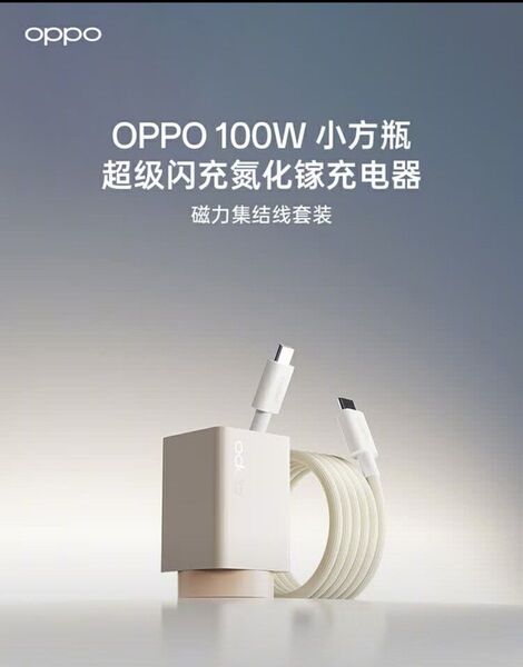 OPPO純正 100W SUPERVOOC/PD/QC/etc. 小型急速充電器 10Aナイロン急速充電マグネットケーブル付き