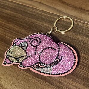 ヤドン キーホルダー ラインストーン ピンク