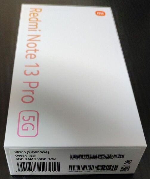 Redmi Note 13 Pro 5G XIG05 6.7インチ メモリー8GB ストレージ256GB オーシャンティール