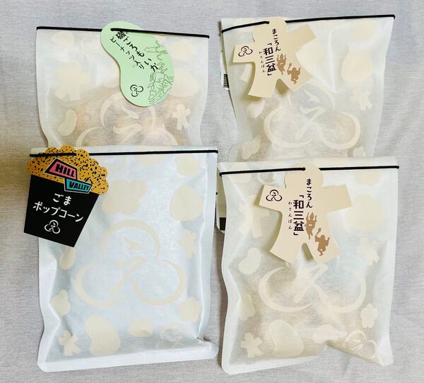 榮太樓總本舗おやつパックセット 和三盆まころん ごまポップコーン 磯ごろもいか 4袋