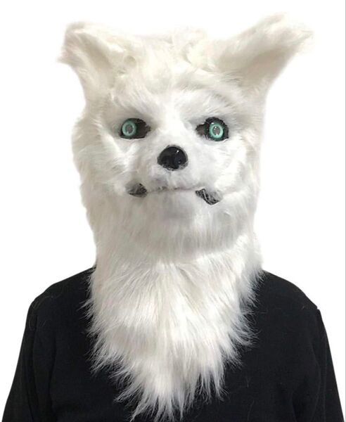 オオカミマスク ホワイト アニマルマスク 仮装 コスプレ ハロウィン