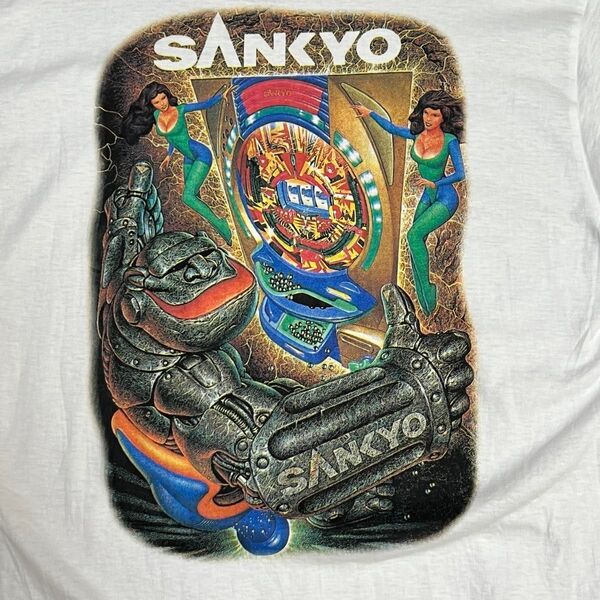美品 SANKYO サンキョー Tシャツ 三共 パチンコ 90s 古着 限定 白