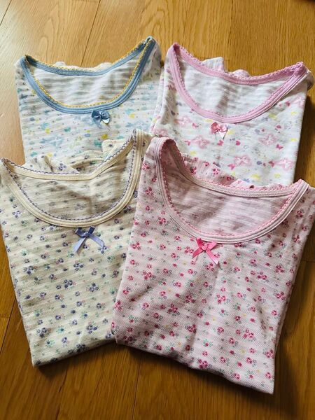 女の子 肌着 インナーシャツ 4枚セット 130cm