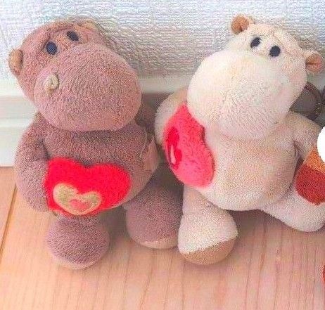 NICI カバ2匹ぬいぐるみキーホルダー