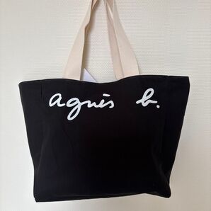 agnes b. トートバッグ ブラック リバーシブル