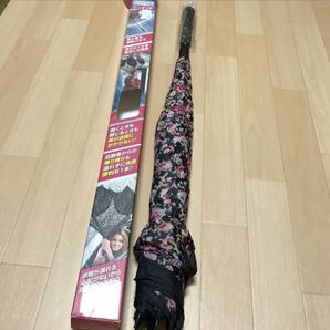 ブラックLarge イーチャンス ワンダードライ アンブレラ 長傘 逆折り式傘 花柄 傘 レディース 日傘にも 大きい