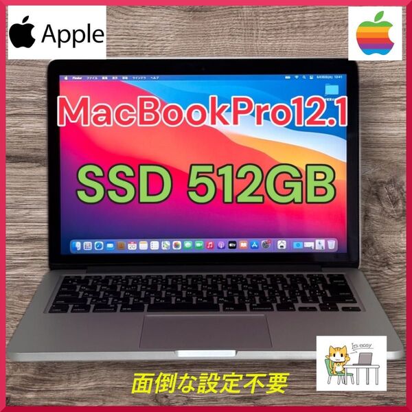 MacbookPro12.1 SSD512GB メモリ8Gb macOS Big Sur 13.3 early2015 a153